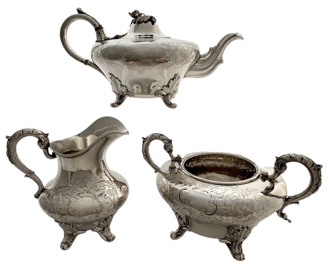 Early Victorian Silver Plated Tea Set, circa 1850.