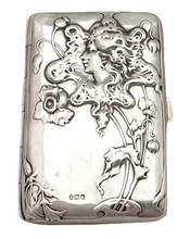 Edwardian Art Nouveau Silver Cigarette Case. London 1902 Benner, Friedrich & Co. 2.5 troy ounces