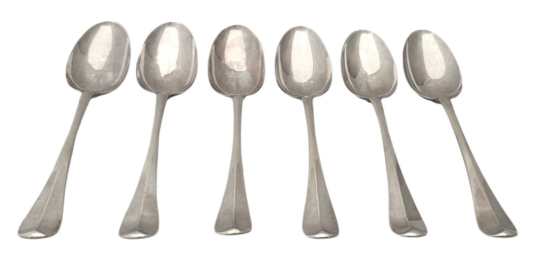Six Queen Anne Britannia Silver Tablespoons for Blencowe of Marston St. Lawrence. London 1712 Andrew Archer, 11.7 troy ounces.