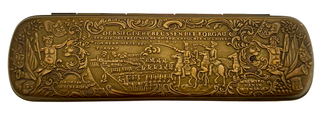 The Seven Years War, 1760 Battle of Torgau, Brass & Copper Tobacco Box. After J. H. Giese.