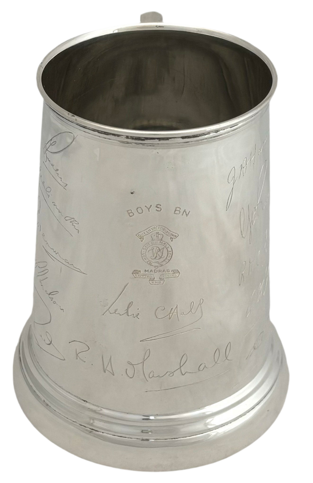 Queen Victoria's Own Madras Sappers and Miners, British Indian Army, Silver Plated Tankard.