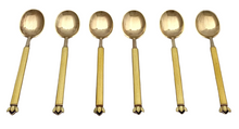 Six Silver Gilt & Guilloche Enamel Demitasse Spoons. David Andersen, Norway.