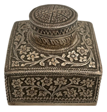 Anglo Indian Silver Inkwell, Kashmir circa 1890. 2.5 troy ounces.