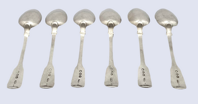 Georgian, George III, Six Silver Teaspoons. London 1818 Thomas Barker. 3.6 troy ounces.