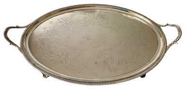 George III Silver Tray. London 1802 Thomas Hannam & John Crouch II. 68.9 troy ounces.
