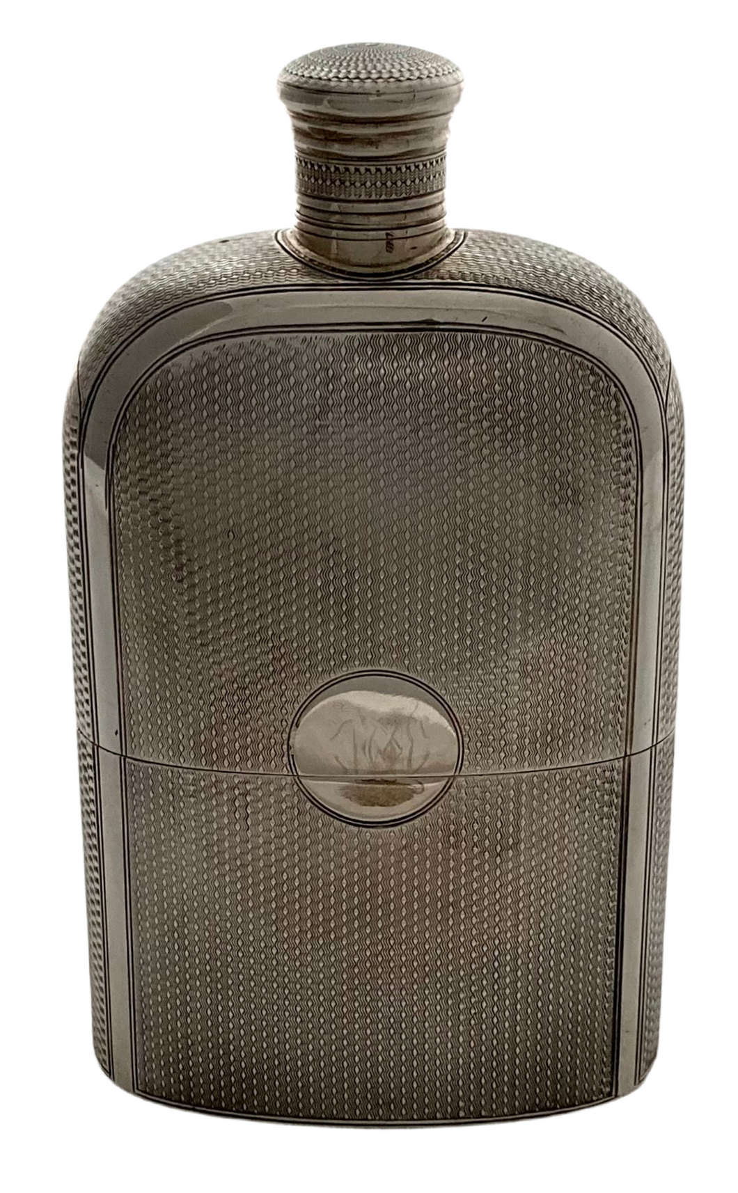 Leuchars of Piccadilly Victorian Silver Hip Flask. London 1866 Thomas Johnson I. 6.5 troy ounces.