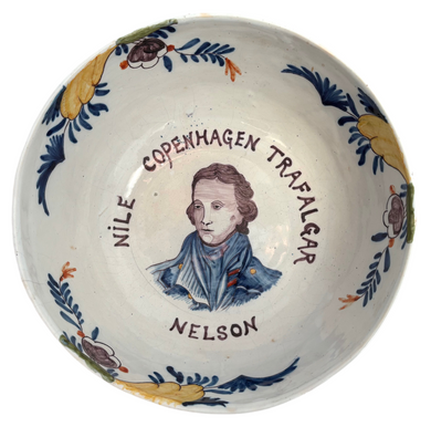 Vice Admiral Viscount Nelson 'Nile, Copenhagen, Trafalgar' Portrait Punch Bowl, circa 1905.