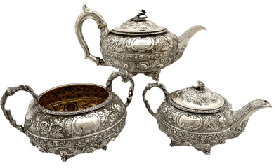 Georgian, George III, Silver Tea Set. York 1819 James Barber & William Whitwell. 51 troy ounces.