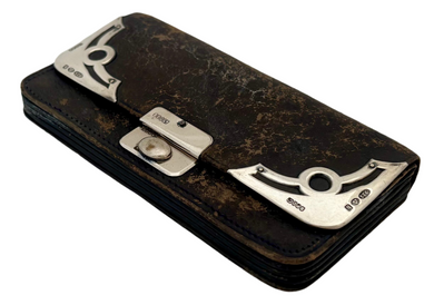 Art Nouveau Silver Mounted Leather Purse. Birmingham Import 1907, Boots Pure Drug Company.