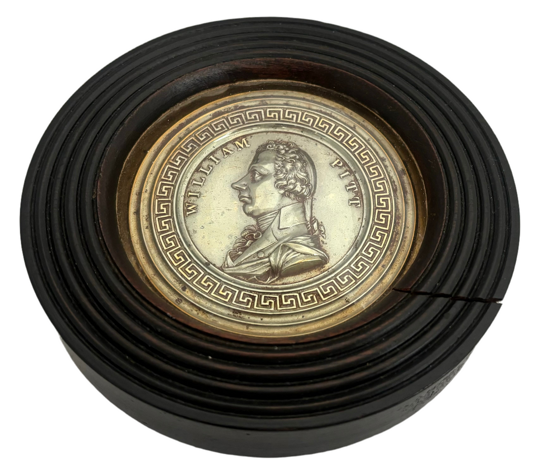 William Pitt The Younger Gilt Metal Portrait Profile Roundel, circa 1800.