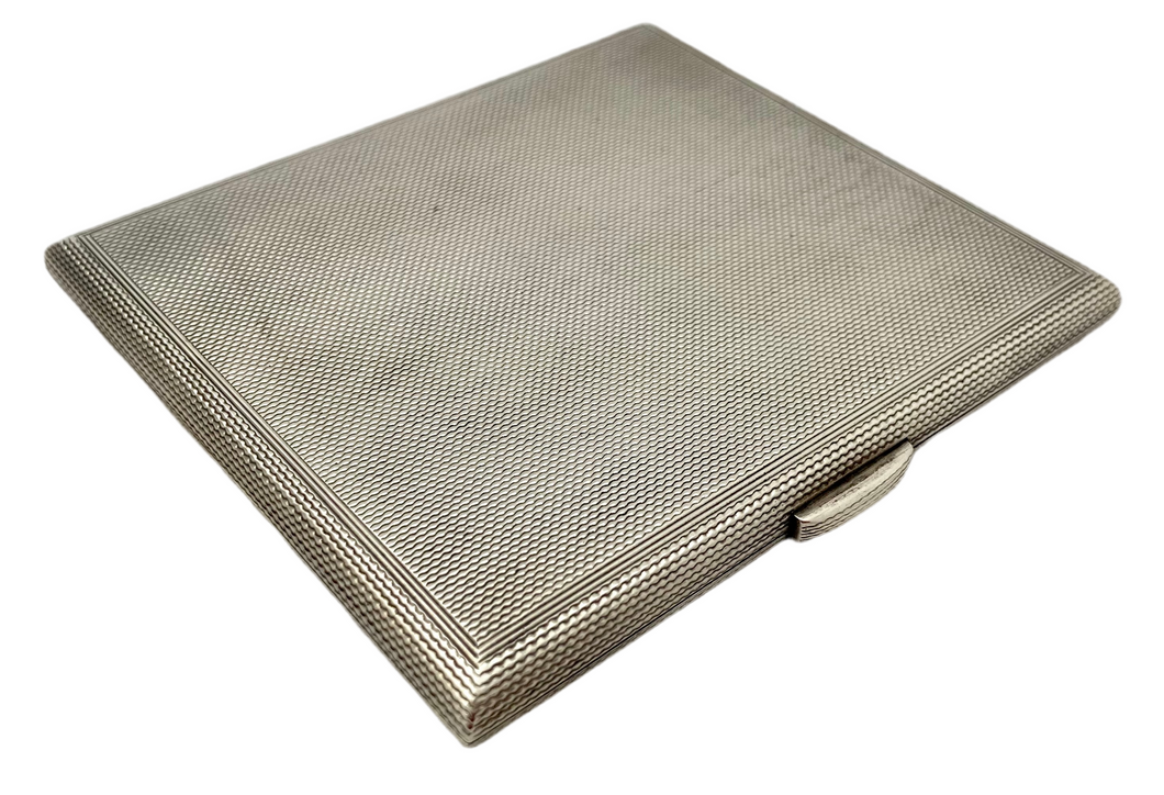 George VI Silver Cigarette Case. London 1945 Asprey & Co. Ltd. 4.3 troy ounces.