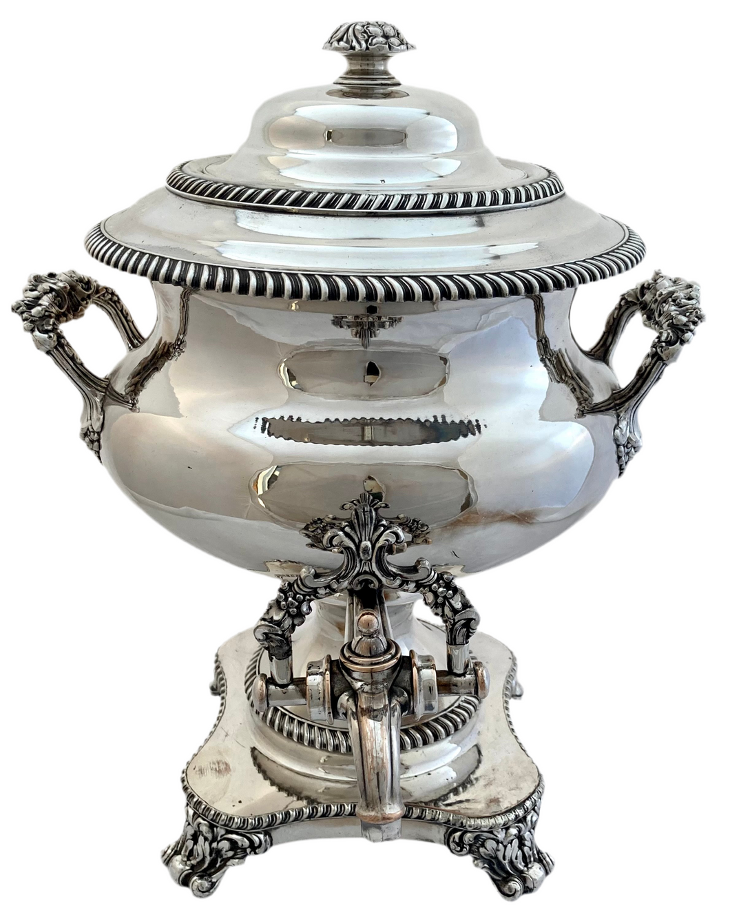 Georgian Old Sheffield Plate Tea Urn, circa 1810 - 1830.