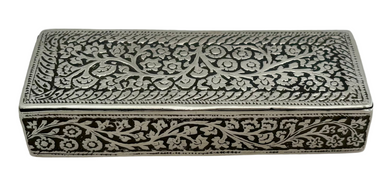 Anglo Indian Kashmir Rosette Pattern Silver Box, circa 1890 - 1910. 2.8 troy ounces.