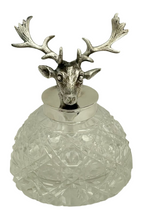 Silver Plated Stag Head & Cut Glass Inkwell.