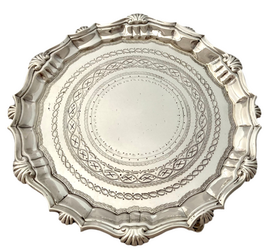 Georgian, George II, Silver Waiter. London 1751 Hugh Mills. 5.8 troy ounces.