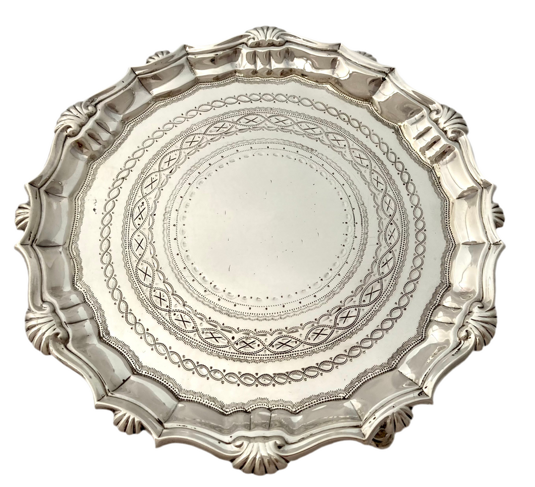 Georgian, George II, Silver Waiter. London 1751 Hugh Mills. 5.8 troy ounces.
