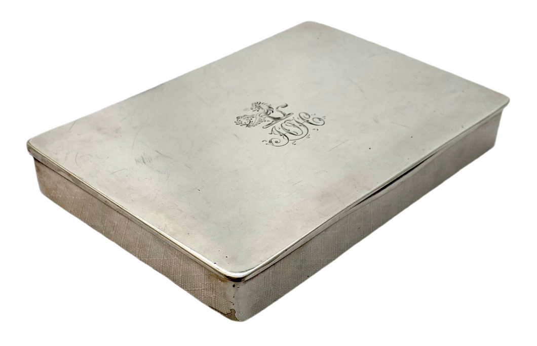 Silver Plated & Crested Sandwich Box.