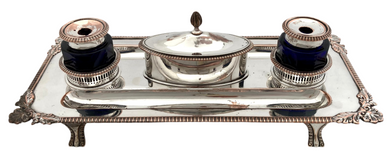 Ornate Silver Plated Inkstand.