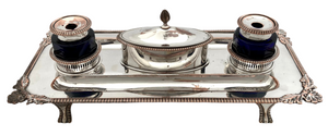 Ornate Silver Plated Inkstand.