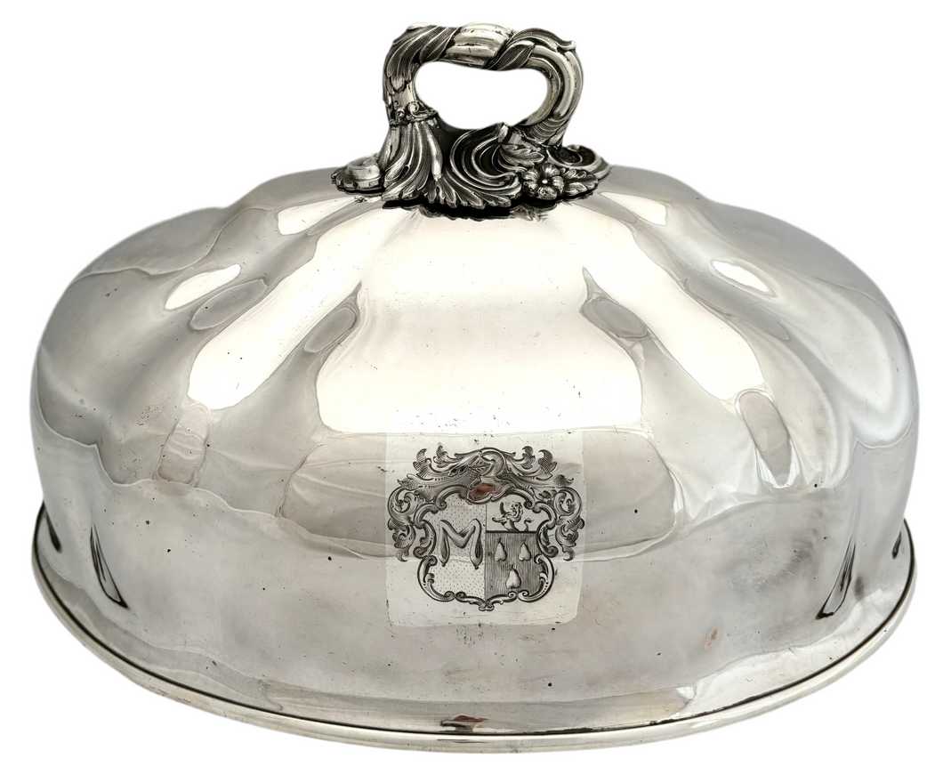 Vice Admiral Francis Decimus Hastings Old Sheffield Plate Meat Dome. Waterhouse, Hatfield & Co. Circa 1835 - 1840.