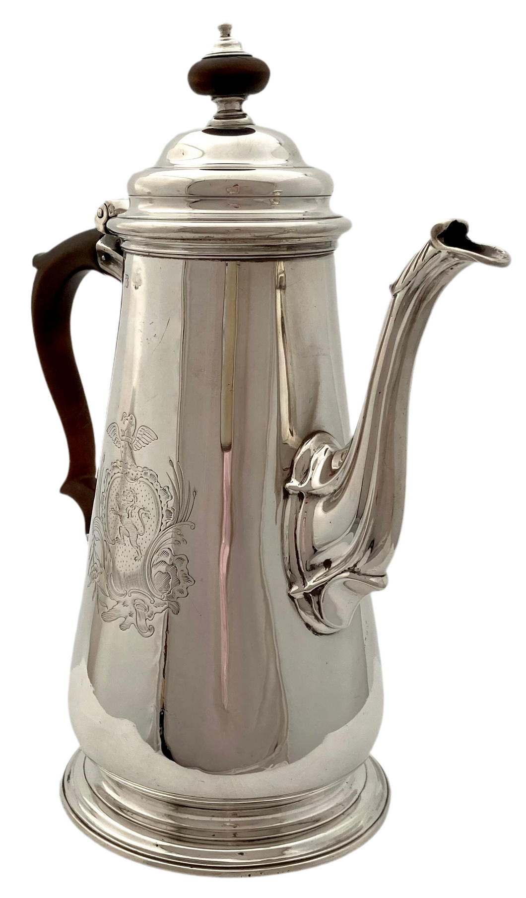 George II Silver Coffee Pot. London 1752 Thomas Whipham. 23 troy ounces.