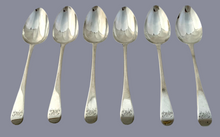 Six George III Silver Dessert Spoons. London 1792 Solomon Hougham. 5.7 troy ounces.