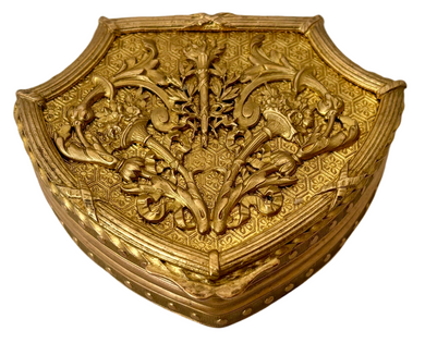 Ornate Continental Gilt Metal Jewel Casket, circa 1900.