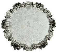 Early Victorian Silver Plated Crested Salver. Roberts & Slater, Sheffield, circa 1845-59.