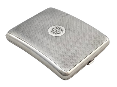 George V Silver Cigarette Case. London 1926 Sampson Mordan & Co. 4.1 troy ounces.