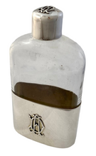 Victorian Silver & Glass Hip Flask. London 1896 Charles & George Asprey