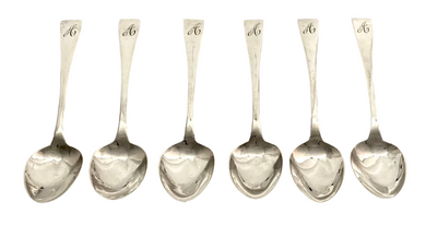 William IV Set of Six Silver Teaspoons. London 1835 John Brydie. 2.3 troy ounces