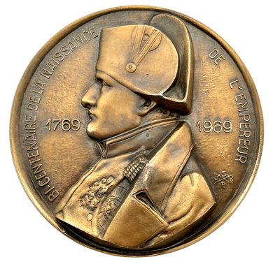 Napoleon Bonaparte Bicentenary Bronze Relief Medallion, 1769 - 1969.