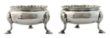 George III Pair of Silver Salts. London 1764 IS & AN. 3.4 troy ounces.