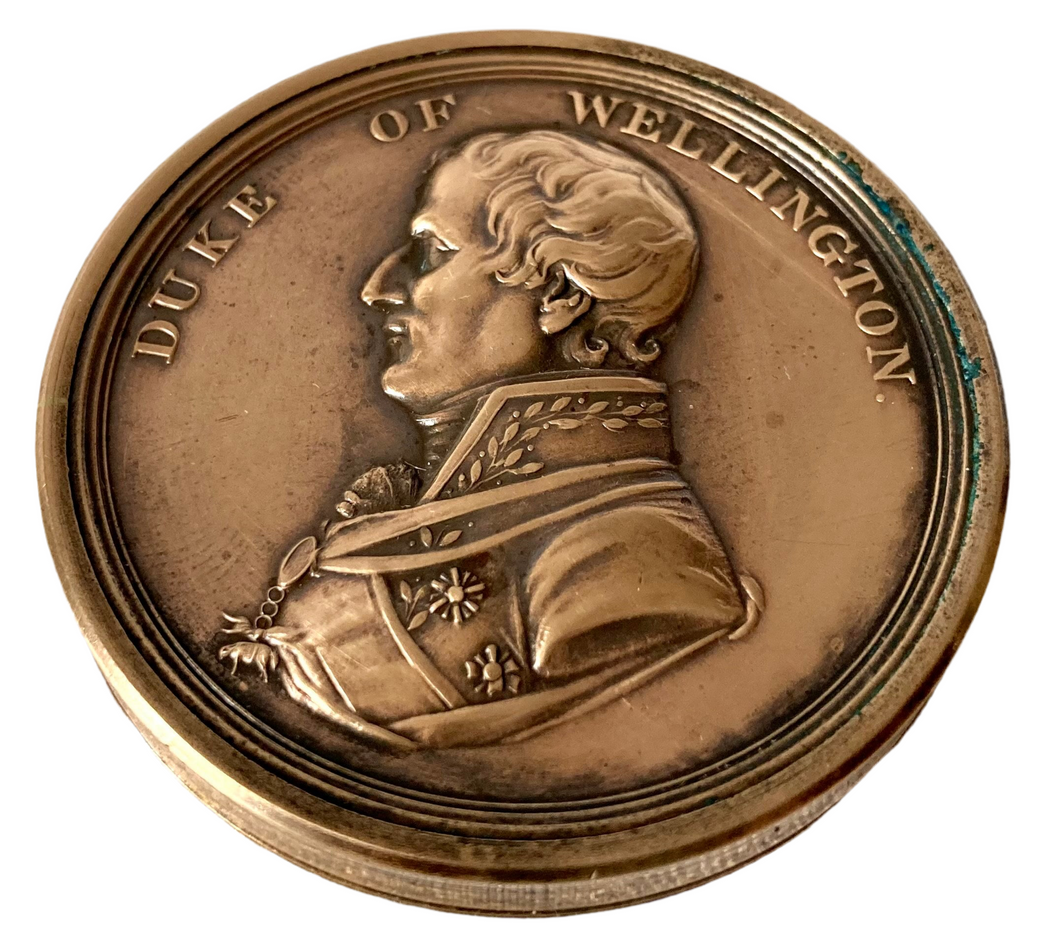 Early 19th Century Duke of Wellington Victories Box Medal with Inserts.