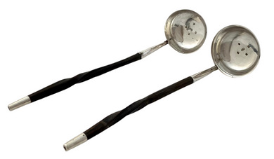 Victorian Pair of Scottish Silver Cream Ladles. Glasgow 1850/52.