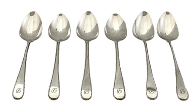 Six George III Silver Feather Edge Teaspoons. London 1808 Solomon Hougham. 2.8 troy ounces.