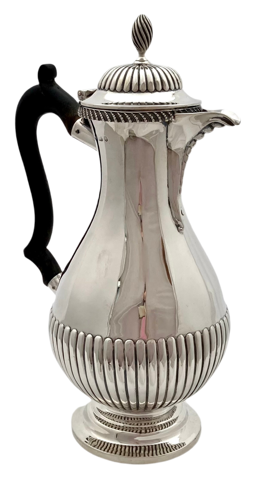 Victorian Silver Hot Water Jug. Birmingham 1883 Samuel Walton Smith. 15.7 troy ounces.