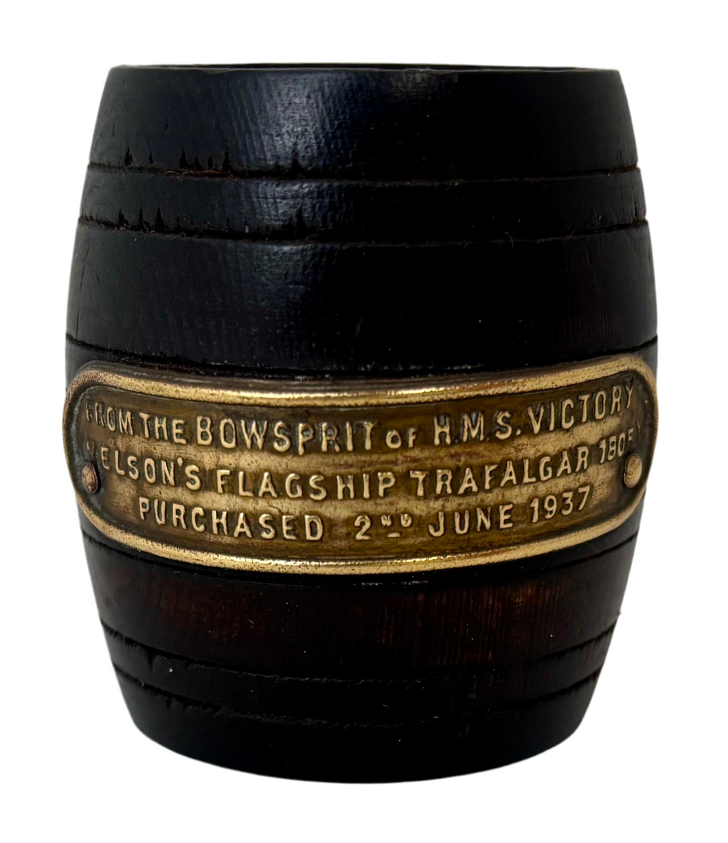 'From the Bowsprit of HMS Victory, Nelson's Flagship Trafalgar 1805', Barrel Match Holder.
