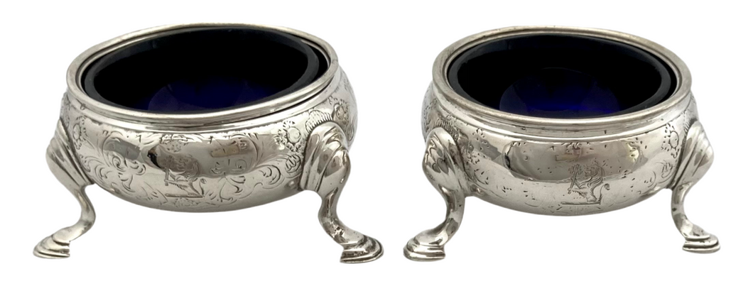 George II Pair of Silver Salts. London 1739/41 Edward Wood. 4.6 troy ounces.