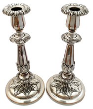 Late Georgian Pair of Old Sheffield Plate Candlesticks. Roberts, Smith & Sissons. circa 1830 - 1840.