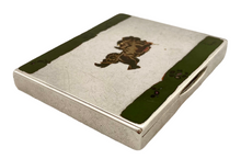 George V Silver & Enamel Chinese Foo Dog Cigarette Case. London 1928 Asprey & Co Ltd. 4 troy ounces.