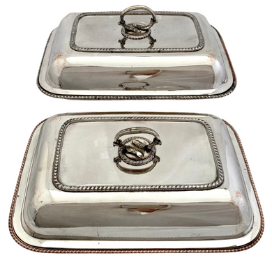 George III Pair of Old Sheffield Plate Entree Dishes, circa 1810 - 1820.