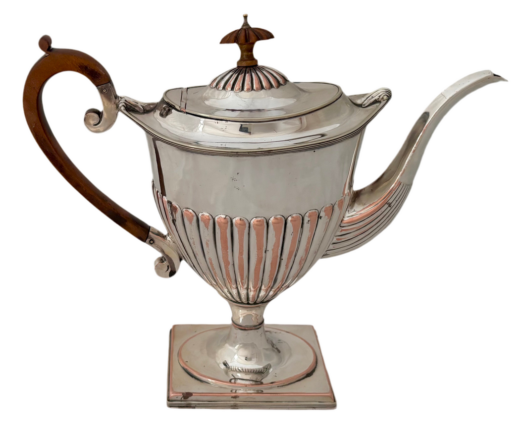 George III Old Sheffield Plate Pedestal Teapot, circa 1780 - 1800.