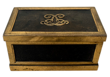 Victorian Gilt Metal & Leather Table Vesta, circa 1860.