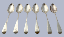 George III Six Silver Teaspoons. London 1810 George Wintle. 2.5 troy ounces.