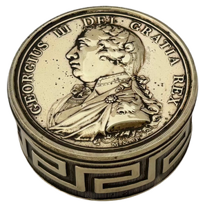 George III Golden Jubilee Portrait Profile Brass Snuff Box, circa 1810. After Nathaniel Marchant & Lewis Pingo.