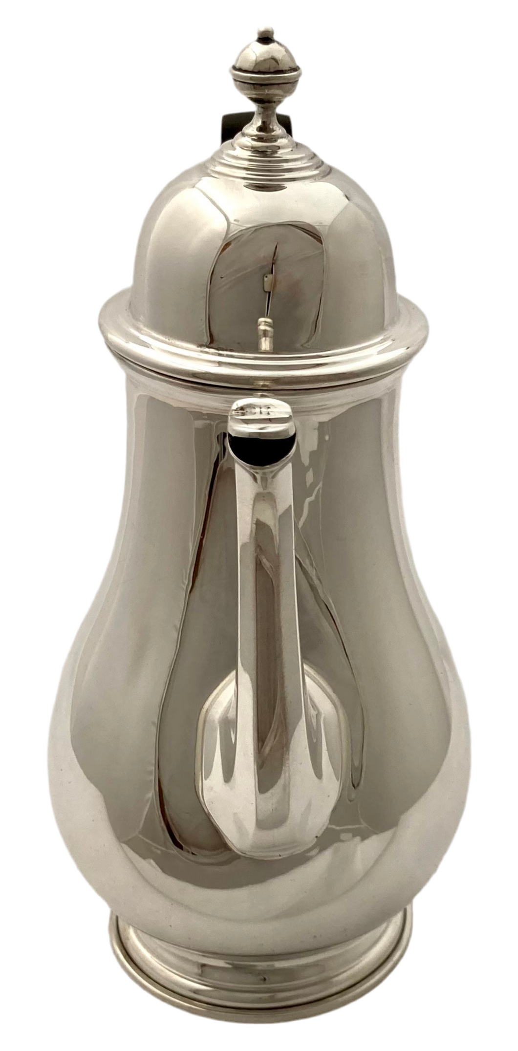Elizabeth II Silver Bachelor's Coffee Pot. Birmingham 1973 Barker Ellis Silver Co. 12.7 troy ounces.
