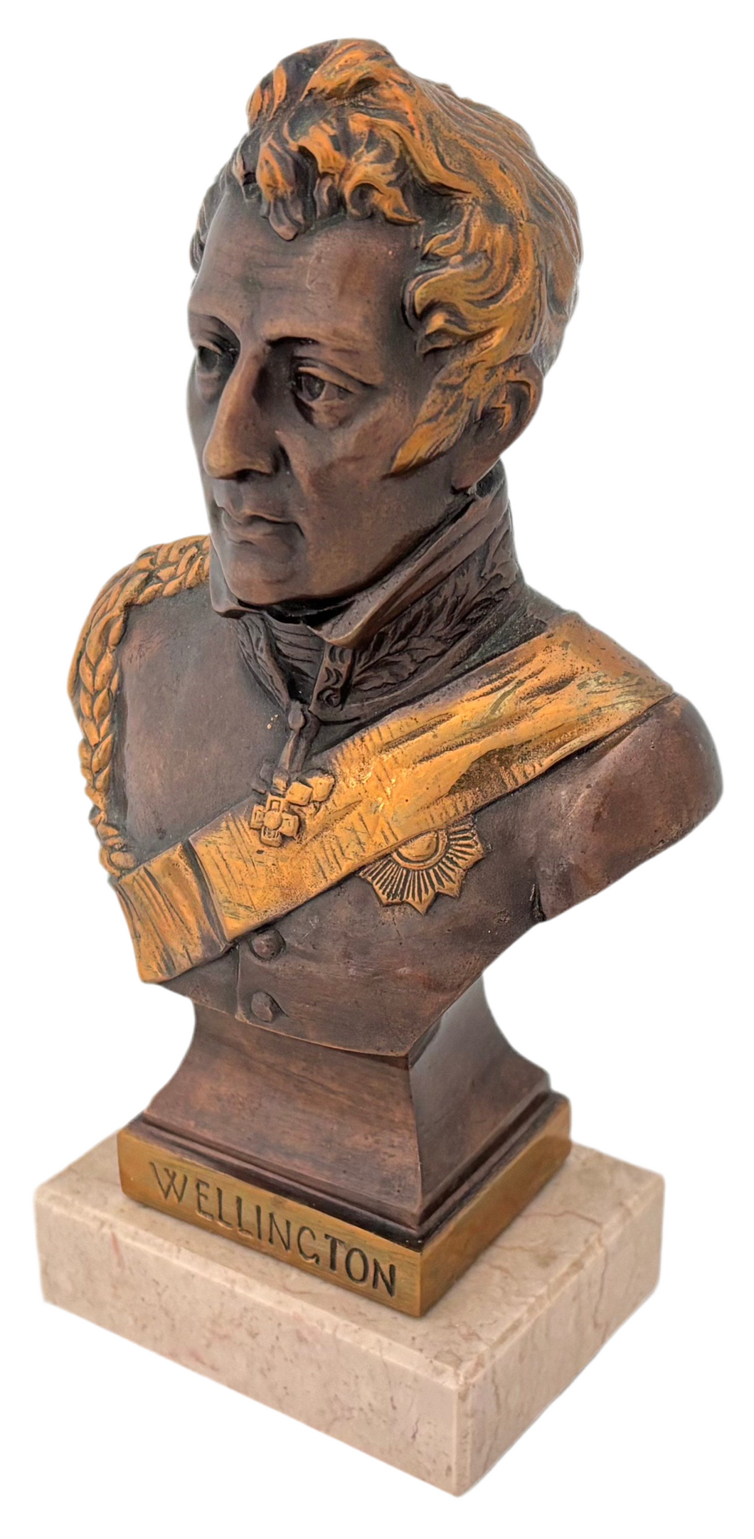 The Duke of Wellington 19th Century Bronzed and Gilt Metal Bust.