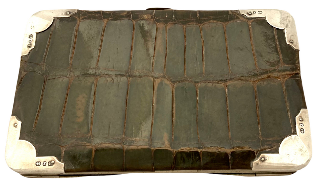 Victorian Silver Mounted Card Case. Birmingham 1897 Charles Penny Brown