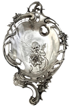 Rococo Style Pewter Dish with Cherub Detail.